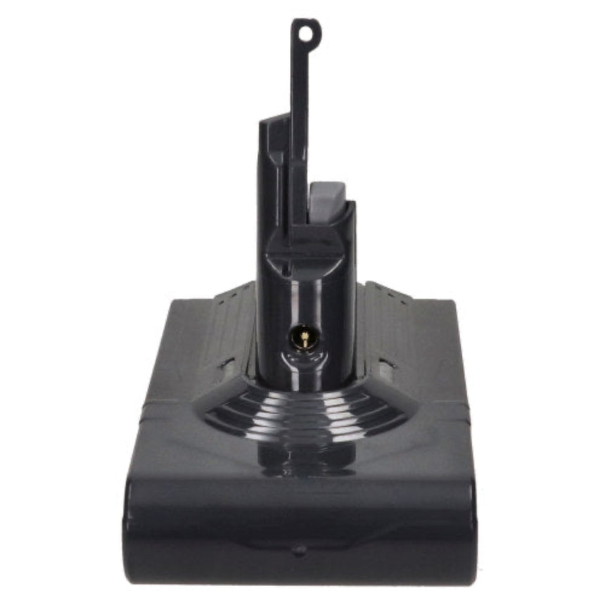 A black plastic mounting bracket or base with a vertical post and a small hanging loop at the top, shown on a plain white background.