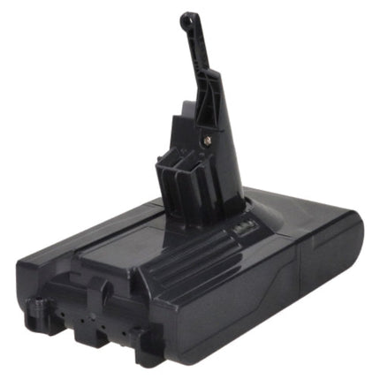 A black plastic replacement battery pack with a vertical mounting tab, shown on a plain white background.