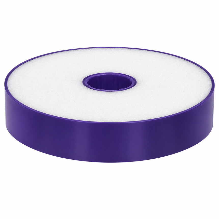A circular purple ring-shaped product with a white foam insert inside, shown on a plain white background.