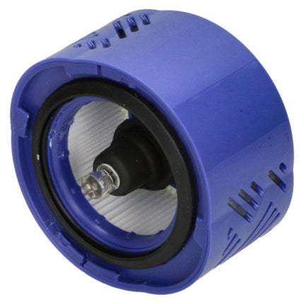 purple cylindrical object with a black interior on a white background
