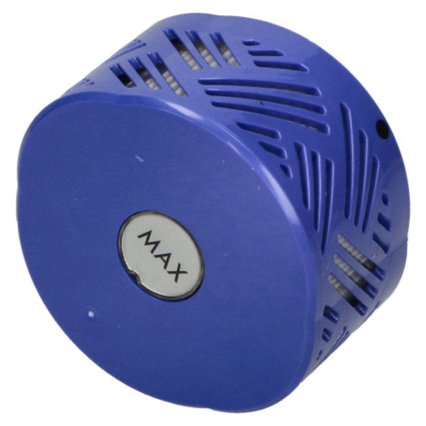 purple cylindrical device with a 'MAX' label on a white background