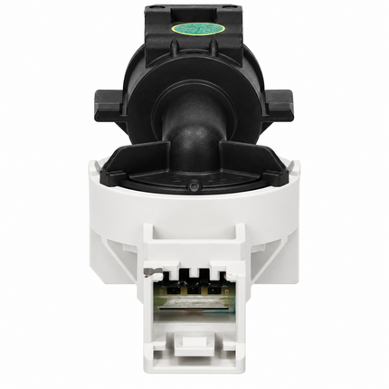 A white and black plastic appliance replacement part, likely a pressure switch or similar component, shown against a plain white background.