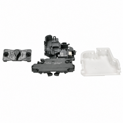 Set of printer components on a white background