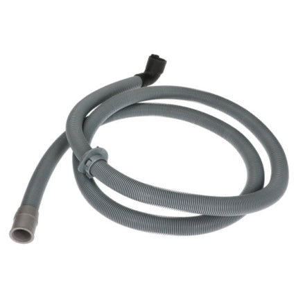 Gray hose with a black connector on a white background