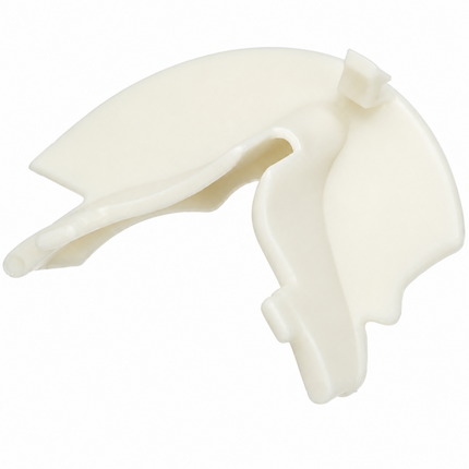 White plastic component on a white background