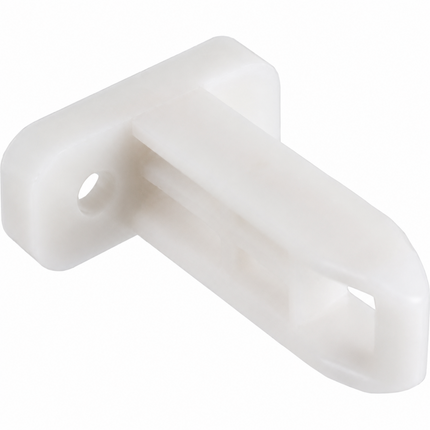 White plastic clip on a white background