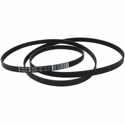 Three black belts with visible branding on a white background