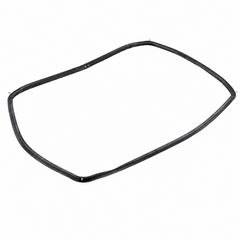 A black rubber door seal or gasket trim piece shown on a plain white background.