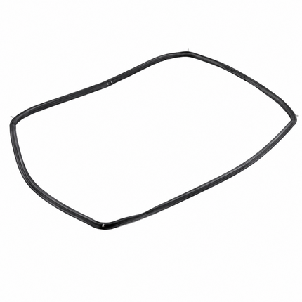 A black rubber door seal or gasket trim piece shown on a plain white background.