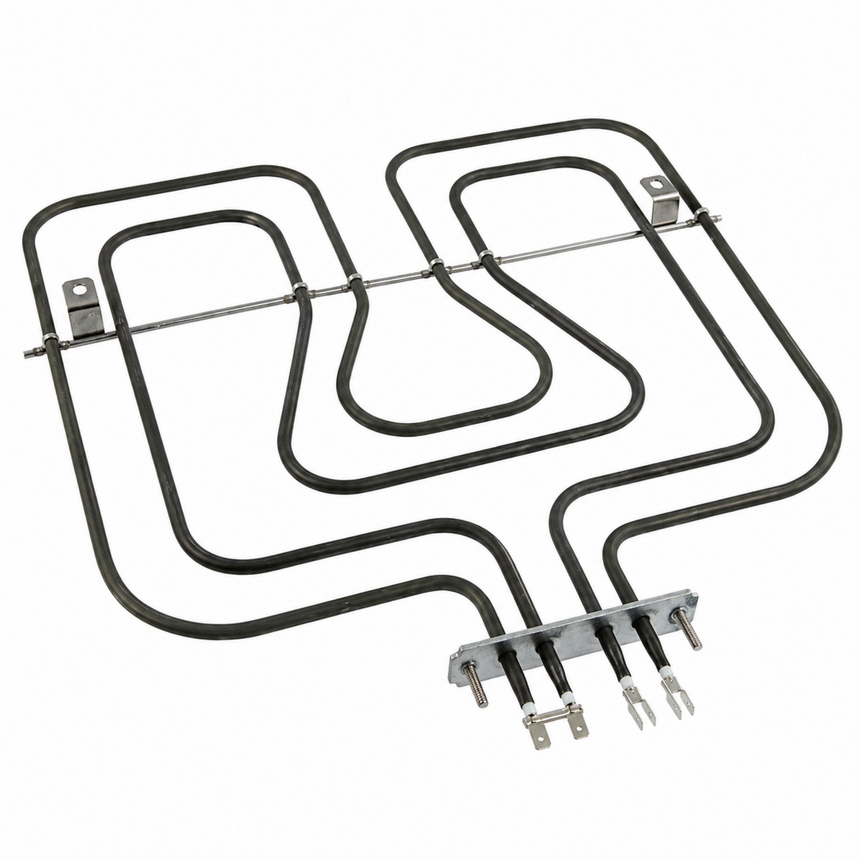 Electric heating element with U-shaped design on a white background