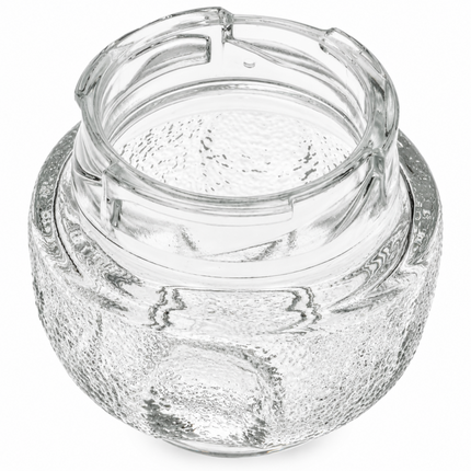 Clear textured glass ashtray with a matching inner liner, shown on a plain white background.