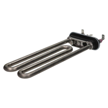 A replacement U-shaped heating element tube with a black insulator and metal terminal clips, shown on a plain white background.