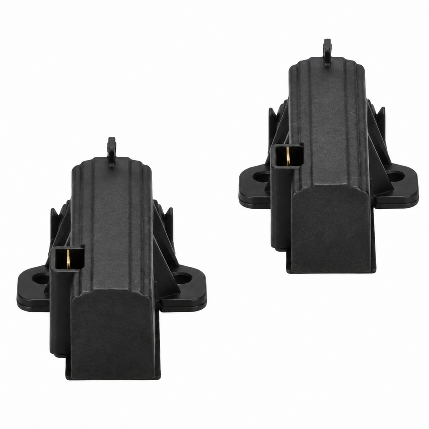 Two black plastic automotive electrical connectors shown on a plain white background.
