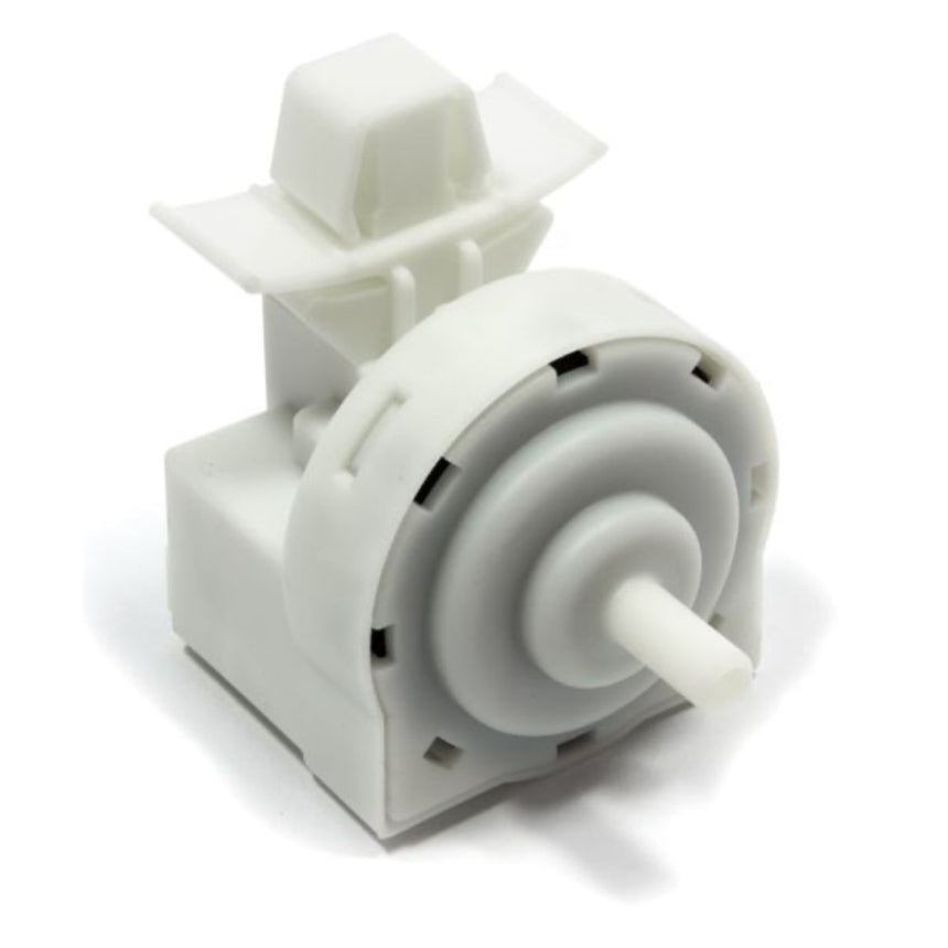 White mechanical component on a white background