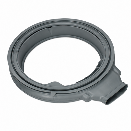 A gray plastic appliance seal or gasket ring, shown on a plain white background.