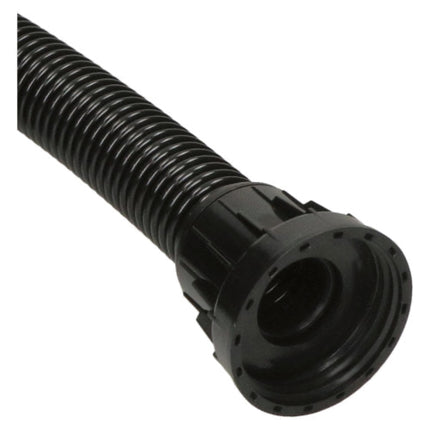 Black corrugated hose on a white background