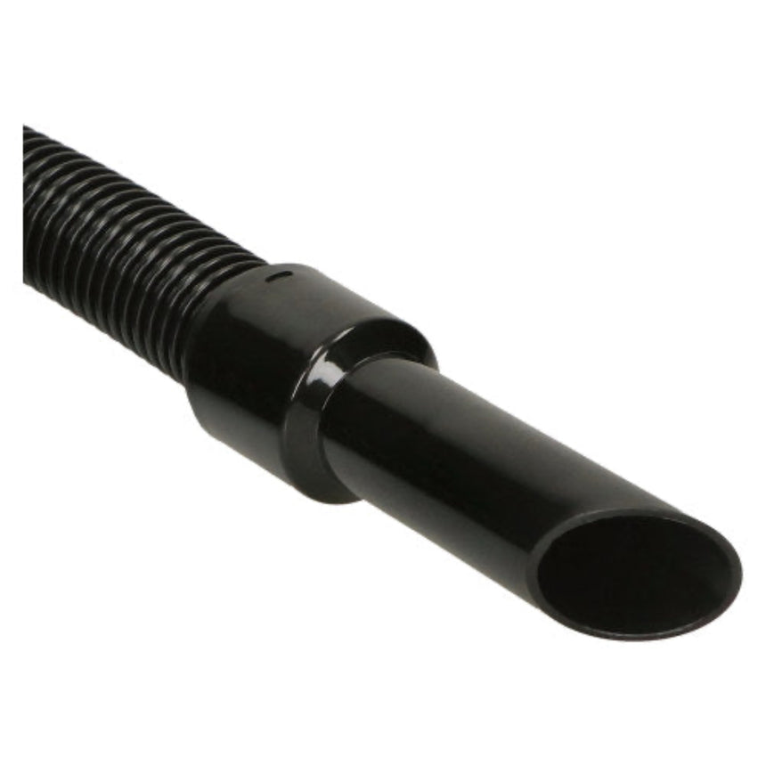 Black vacuum hose on a white background