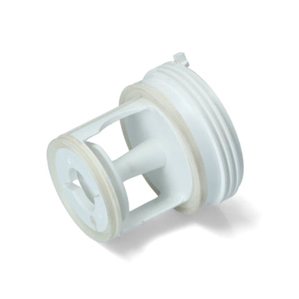 White mechanical component on a white background