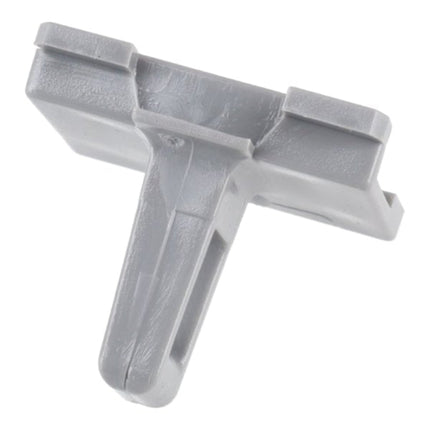 Metallic tool with a handle and two prongs on a white background