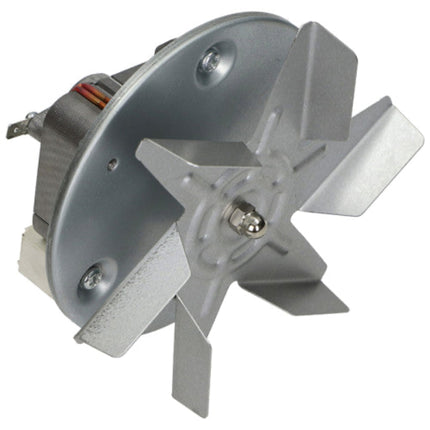 Metallic fan motor on a white background
