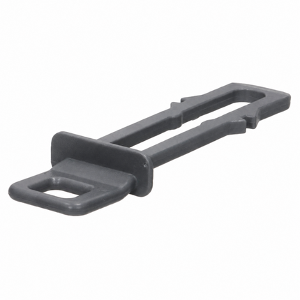 A dark gray plastic replacement part, likely a clip or bracket, shown on a plain white background.