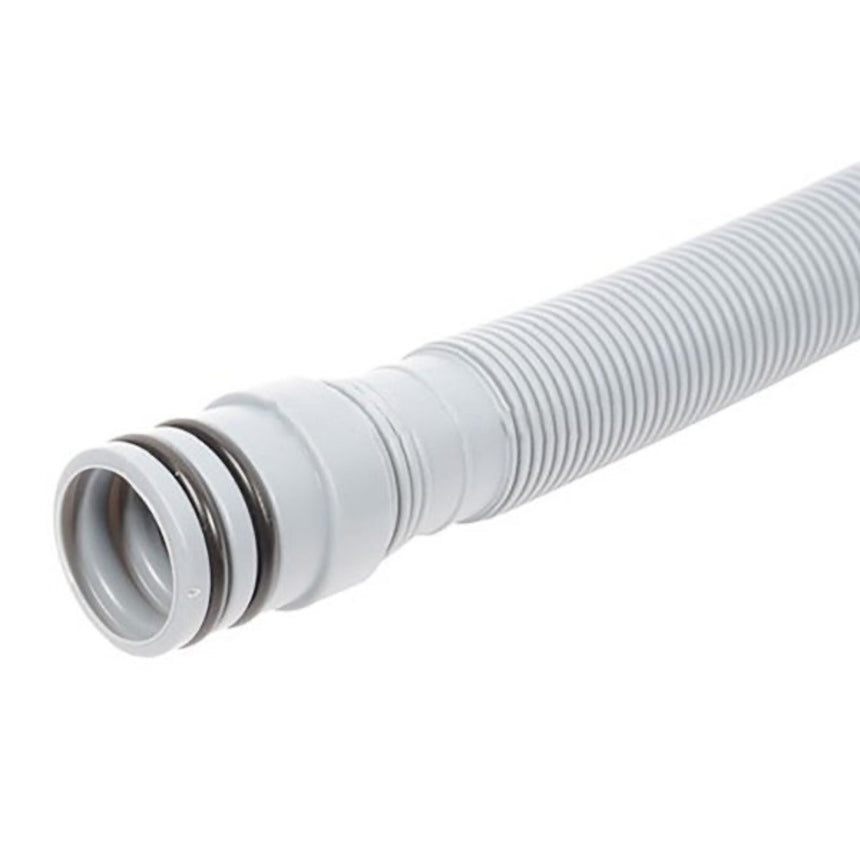 White flexible hose on a white background
