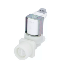 White mechanical component with metallic top on a white background