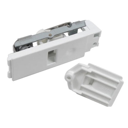 White window handle mechanism on a white background