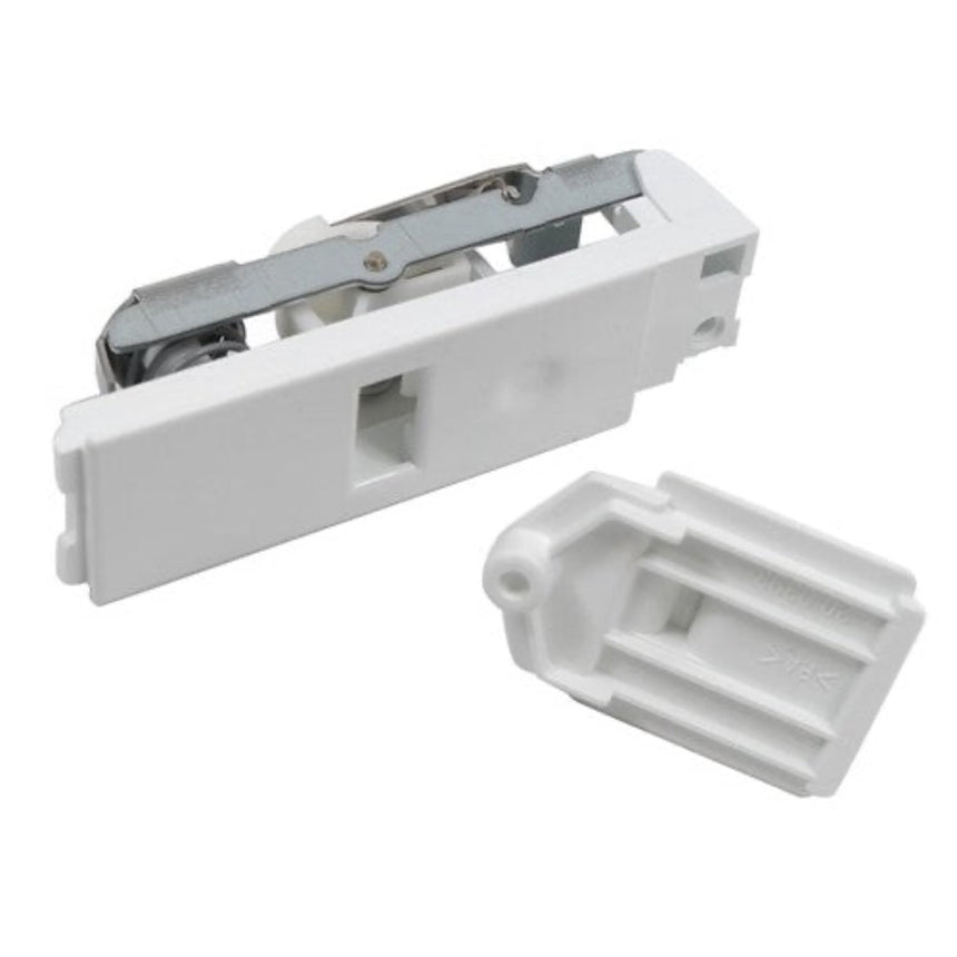 White window handle mechanism on a white background