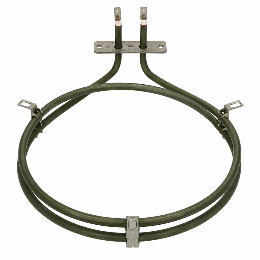 Heating element with two probes on a white background
