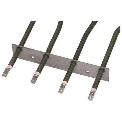 Set of five metal rods with connectors on a white background
