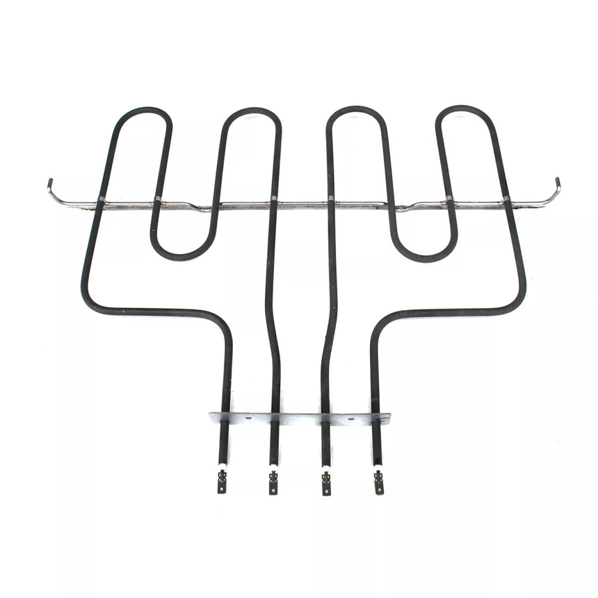 Metal heating element on a white background