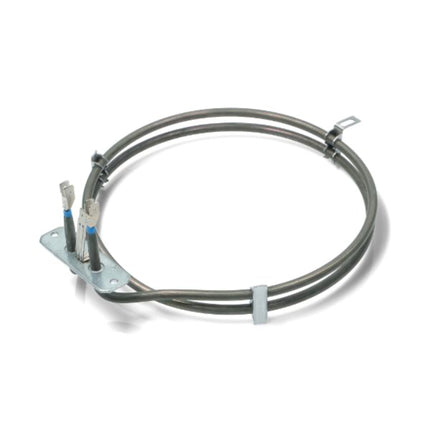 Metal heating element with connectors on a white background