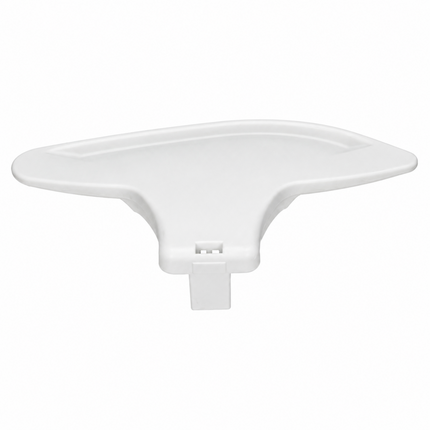 White plastic component on a white background