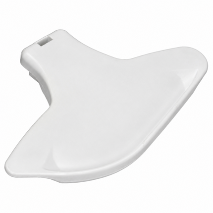 White plastic component on a white background