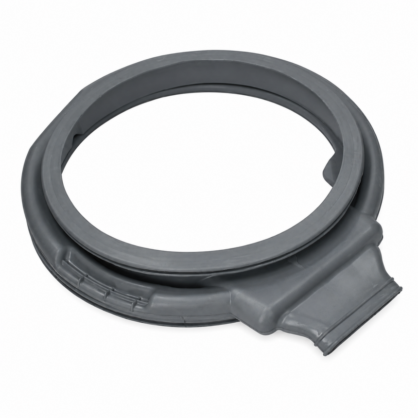 Green rubber gasket on a white background