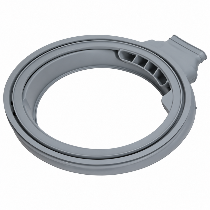 A gray plastic replacement ring or seal component, likely for a washing machine or similar appliance, shown on a plain white background.