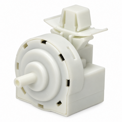 A white plastic replacement water pump pulley and bearing assembly, shown on a clean white background.