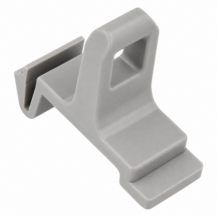 Gray plastic bracket on a white background