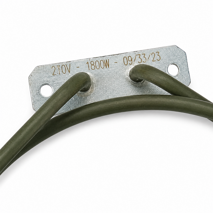 Metal plate with wiring on a white background