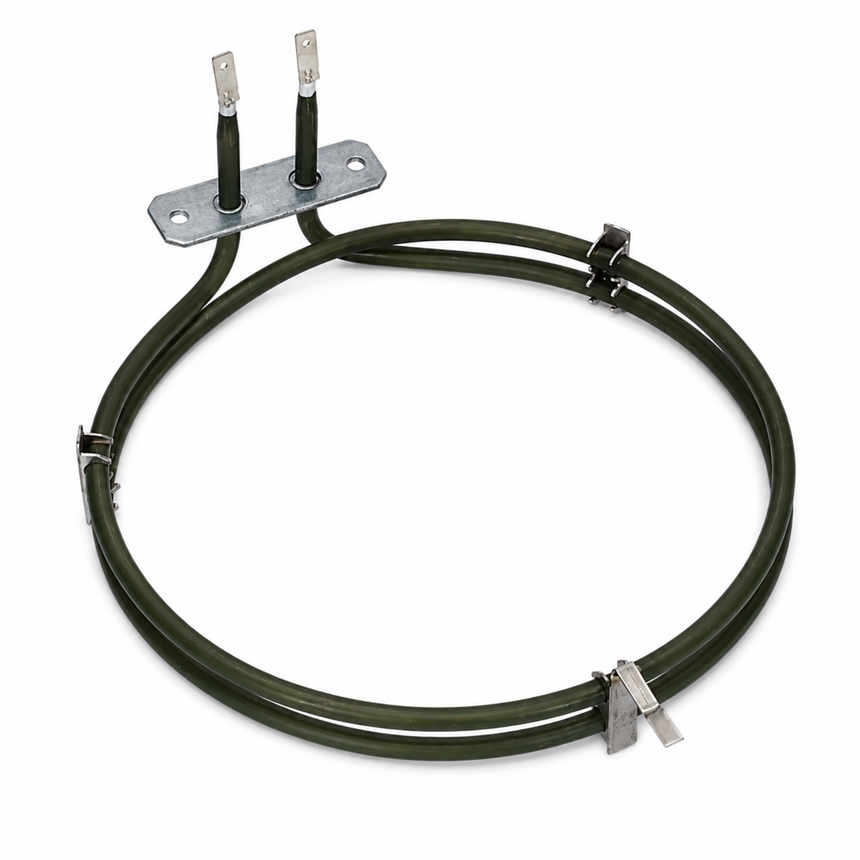 Heating element with three leads on a white background