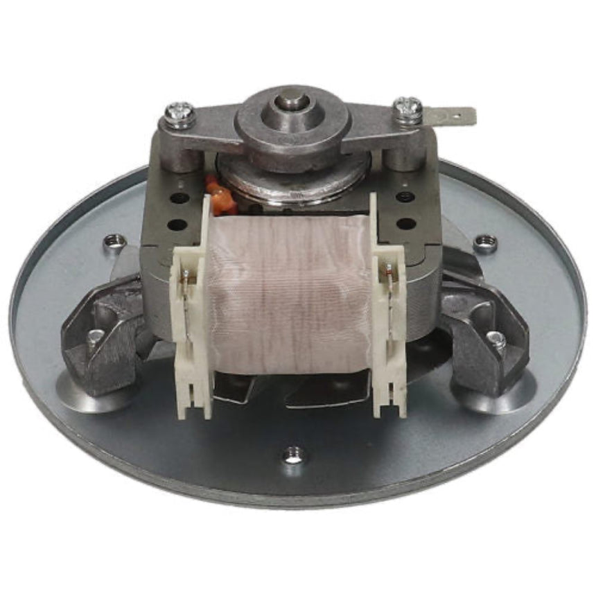 A replacement electric motor starter relay component with a circular metal base, featuring a central coil wrapped in beige wire, metal contacts, and mounting brackets on a white background.
