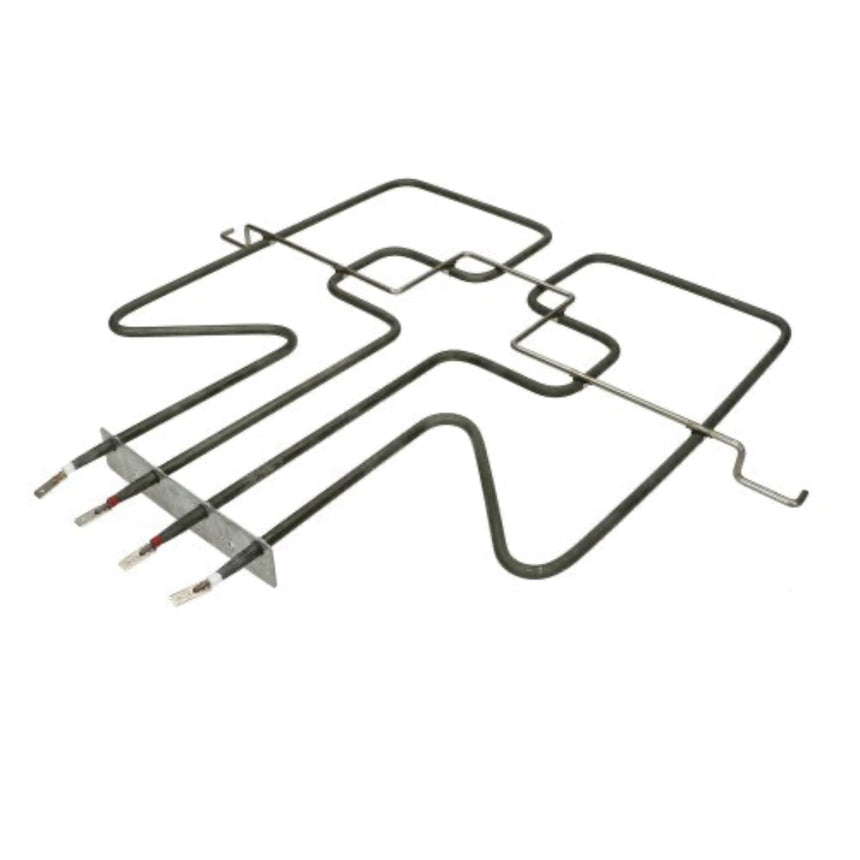 Metal heating element on a white background
