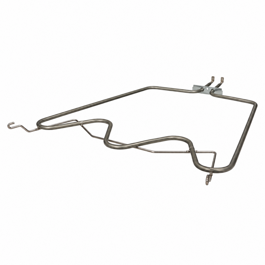 A stainless steel replacement water pipe or heating element coil with mounting brackets, shown on a plain white background.