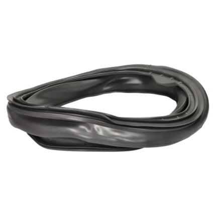 A black rubber replacement tire inner liner or tube, coiled and folded, shown on a plain white background.