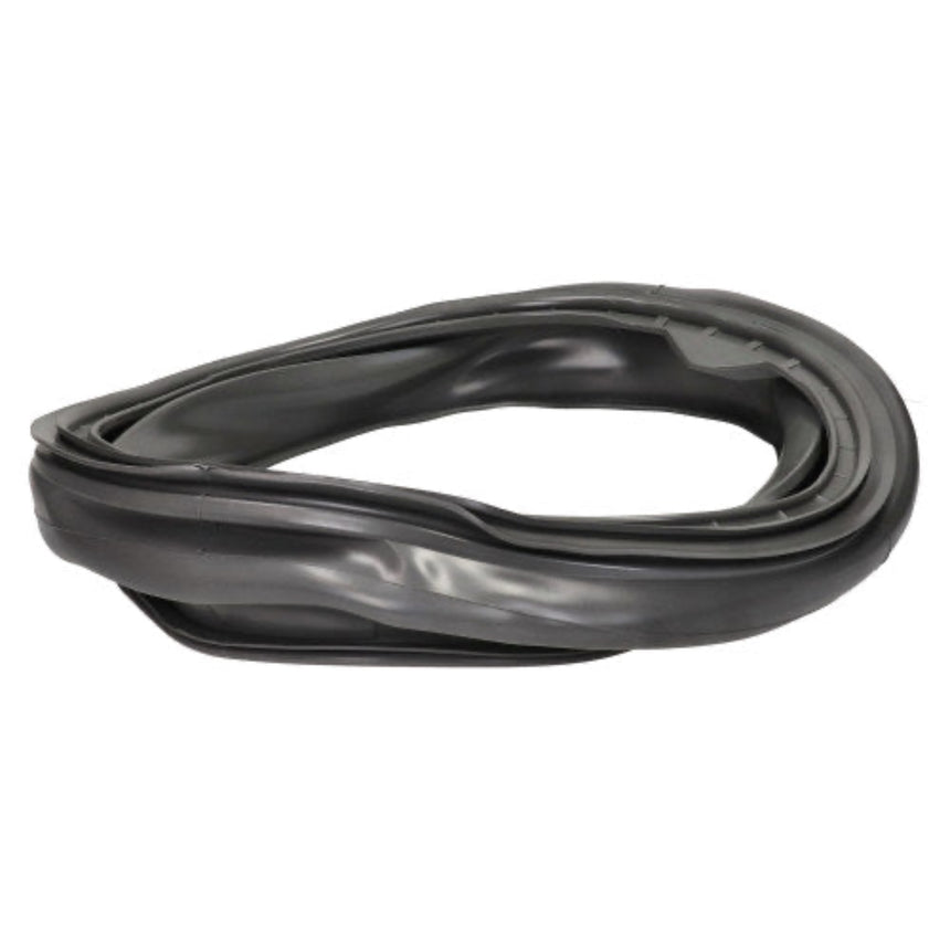 A black rubber replacement tire inner liner or tube, coiled and folded, shown on a plain white background.