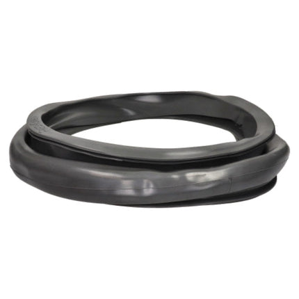 A black rubber gasket or seal ring, photographed on a clean white background.