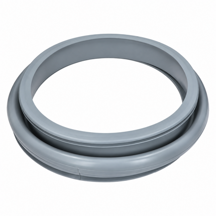 A gray plastic appliance seal or gasket ring, shown on a clean white background.