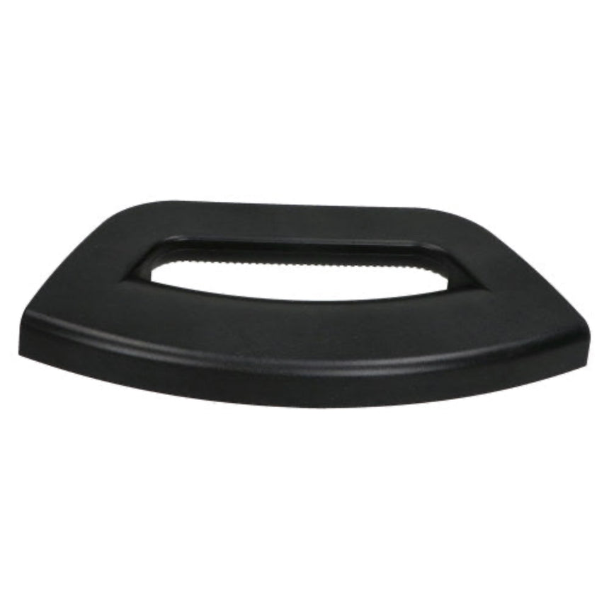 A black plastic replacement handle or grip cover with a textured inner slot, shown on a plain white background.