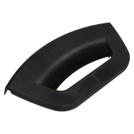 A black plastic replacement handle trim piece with a matte finish, shown on a plain white background.